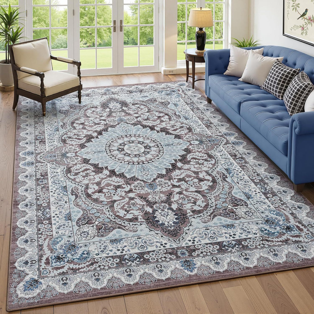 Eleganter, von Vintage inspirierter Polyester-Teppich