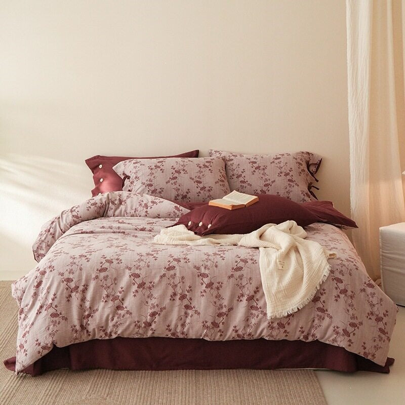 Bettwäsche-Set aus atmungsaktivem Baumwollsatin mit feinem Mosaik‑Kachelprint und Wendefunktion