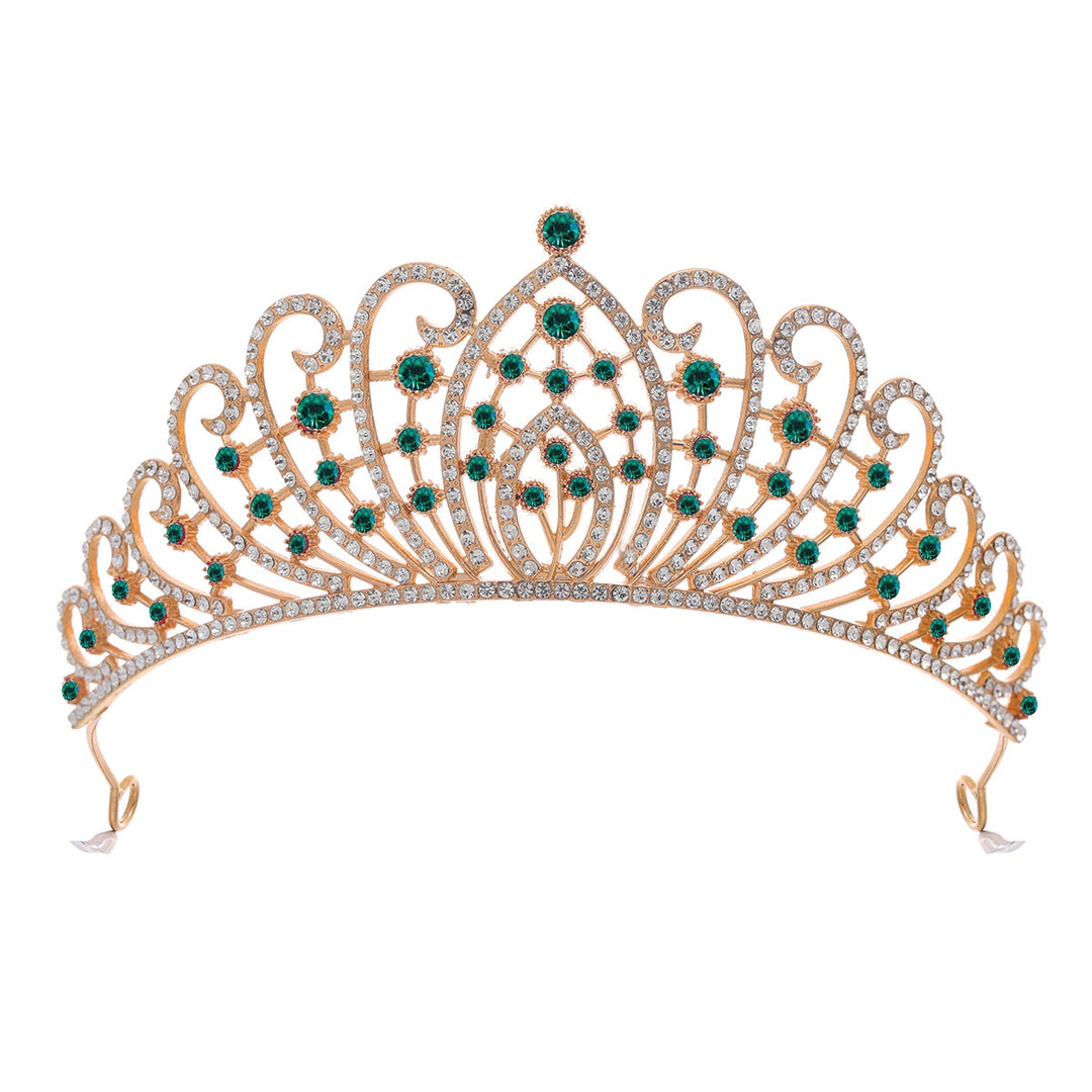 Damen Elegante Strass-Tiara mit floralen Details Karnz