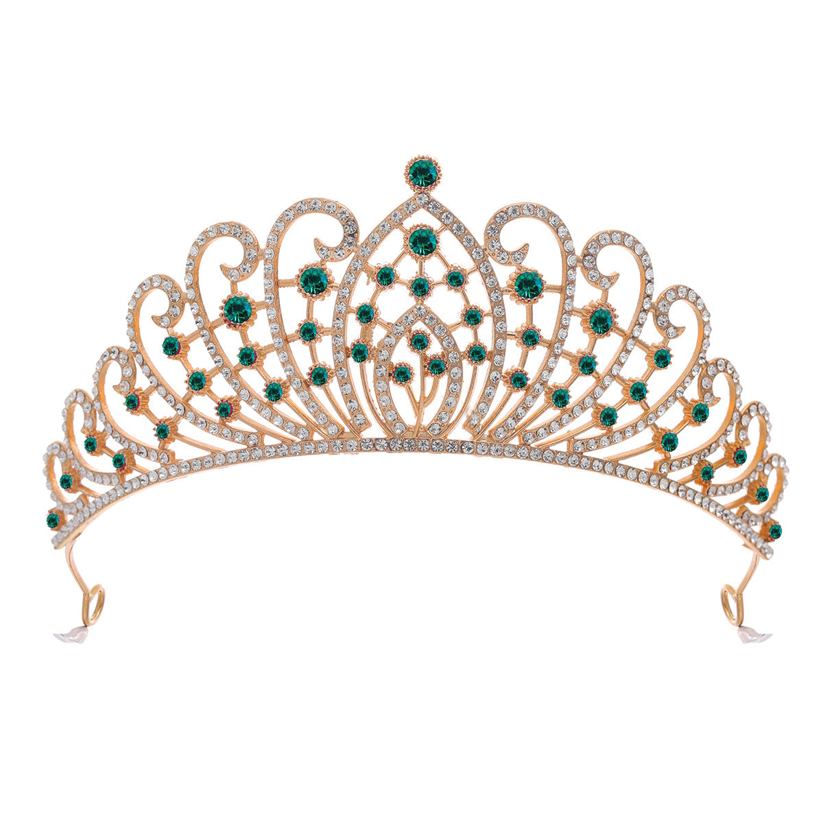 Damen Elegante Strass-Tiara mit floralen Details Karnz