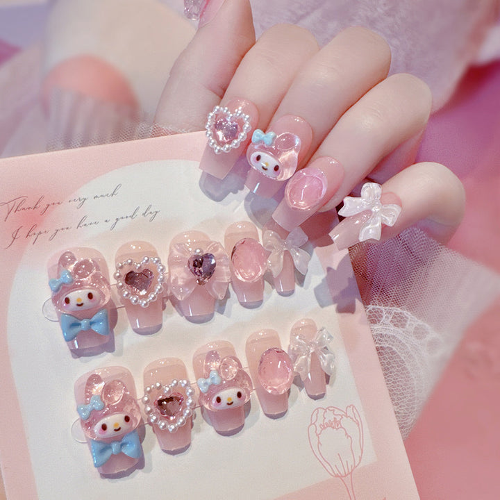 Elegante Glänzende Press-On Nagelset  1791774068