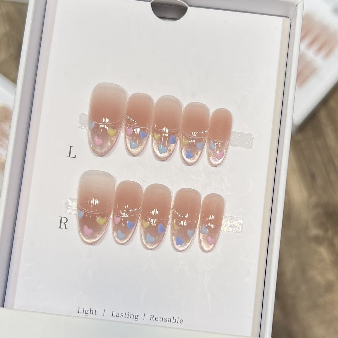 Herz-Themen Stiletto Press-On Nagelset Karnz