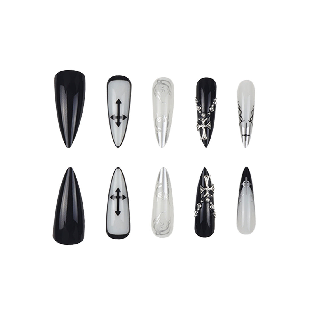 Künstlerische Gothic Stiletto Drucknägel Karnz