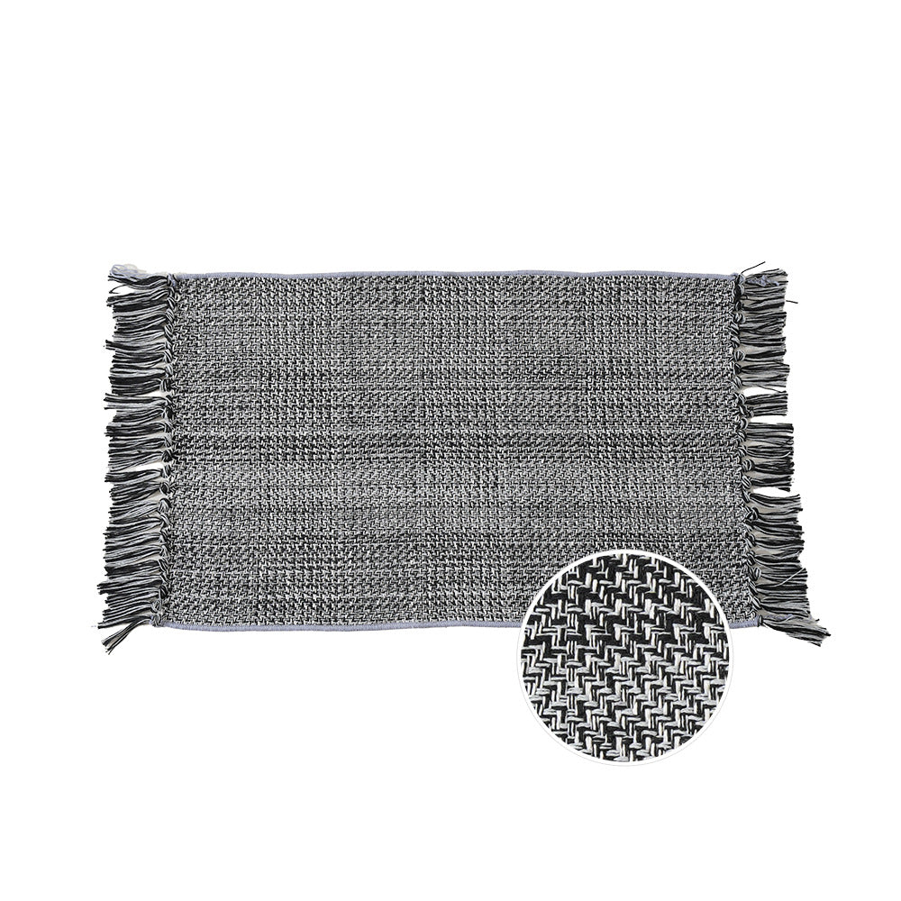 Gewebter Tischläufer mit dichtem Fischgrät‑Jacquard und Fransen Karnz