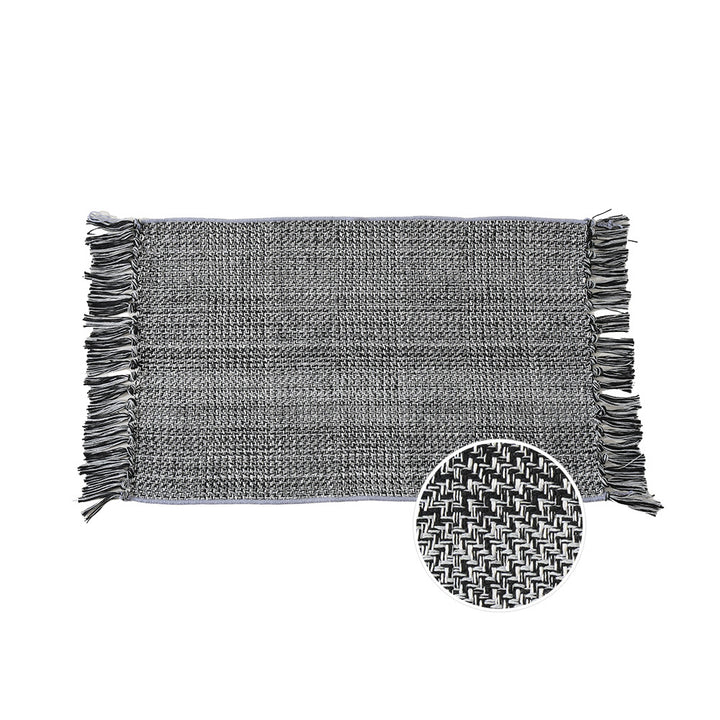 Gewebter Tischläufer mit dichtem Fischgrät‑Jacquard und Fransen Karnz
