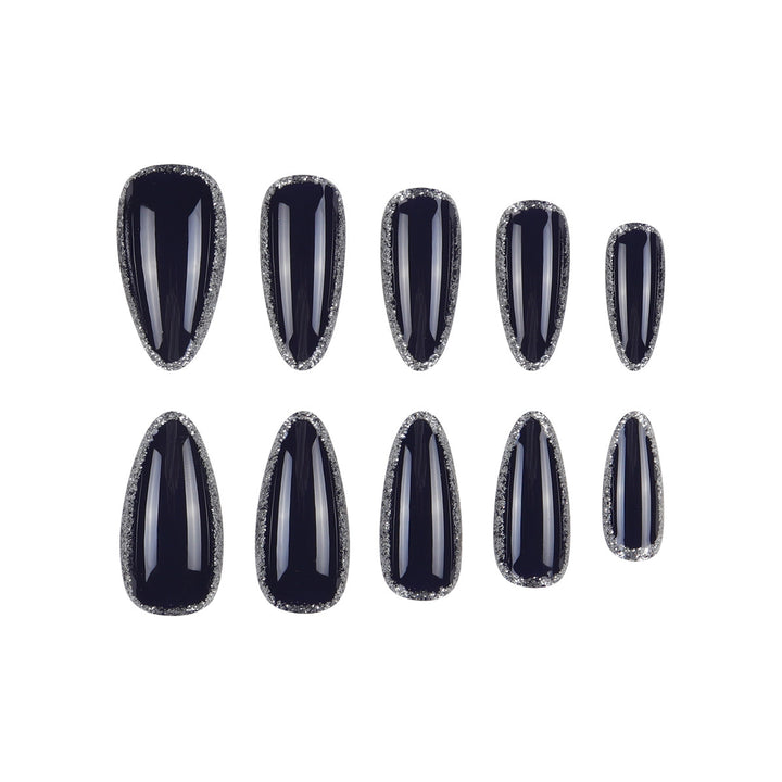 Elegante Stiletto Press-On Nägel mit Glitter-Akzent Karnz