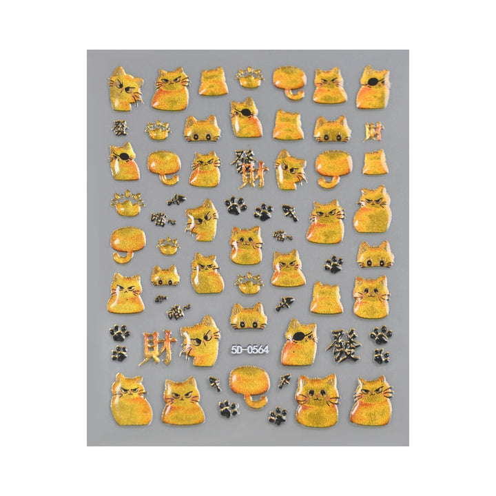 Kat-Themen-Nagelkunst-Dekorationsset