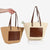 Damen Handgefertigte Tasche aus geflochtenem Naturmaterial mit eleganter Lederapplikation Karnz