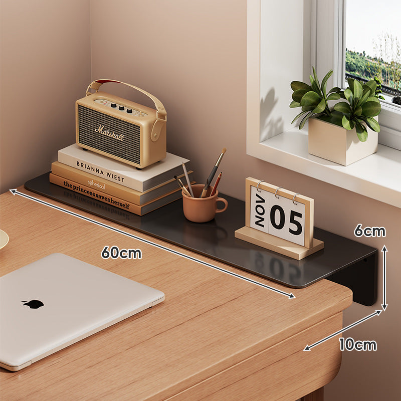 Slim schwebendes wandmontiertes Schreibtischregal Monitorerhöhung mit eleganter, gehärteter Glasoberfläche