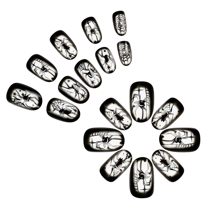 Creepy Spider-Themed Press-On Nail Art Set Karnz