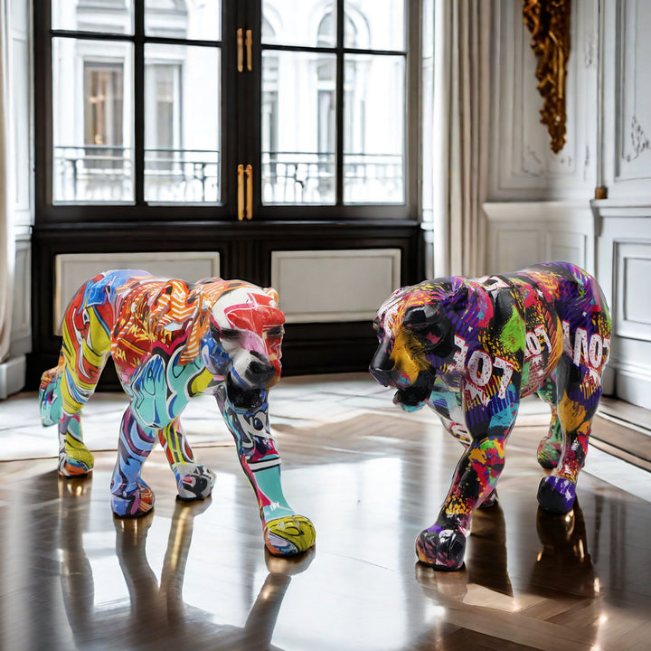 Dekorative Leopardenfigur aus Kunstharz Karnz