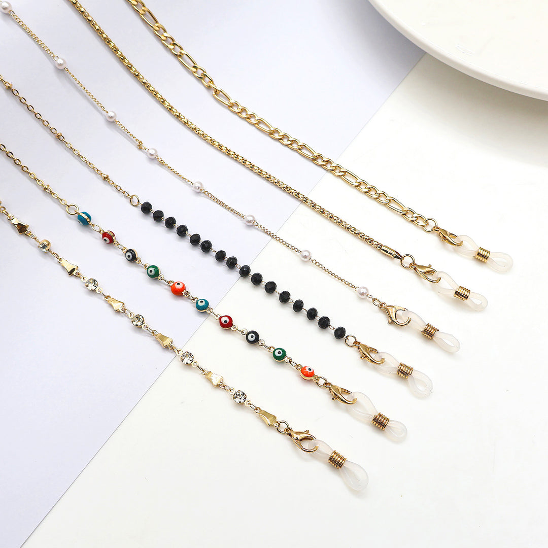 Elegante Kristall Brillen Kette Karnz