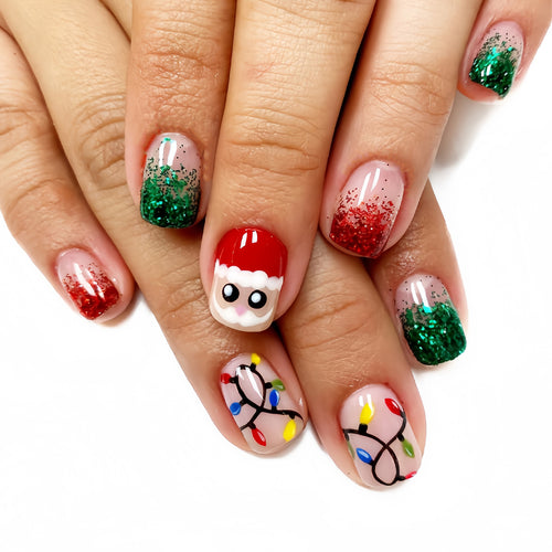 Festliches, urlaubs inspiriertes Press-On Nagelkunst-Set Karnz
