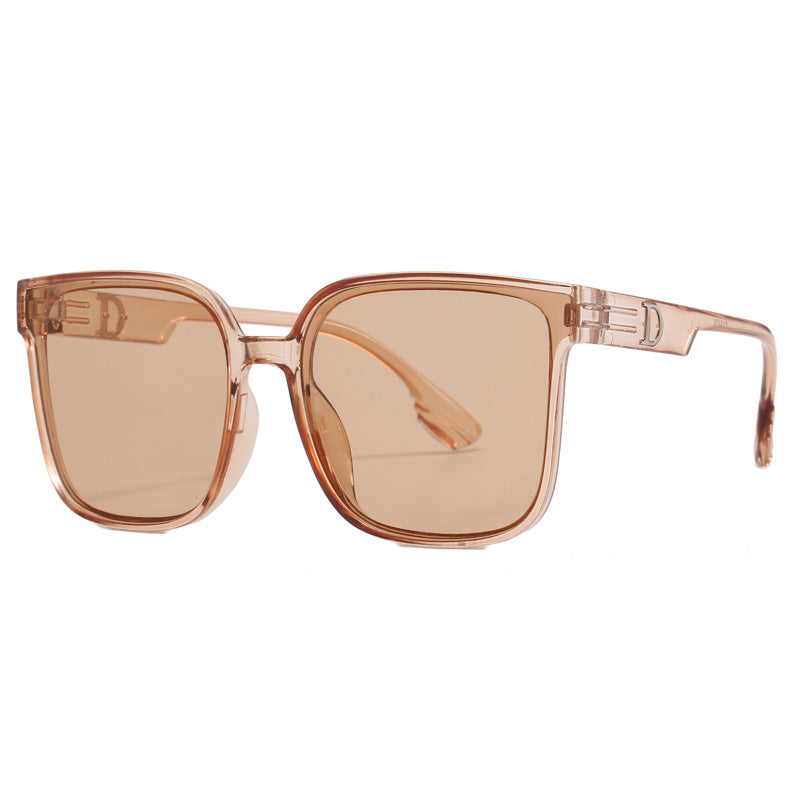 Damen stylische quadratische Sonnenbrille mit transparentem Rahmen Karnz