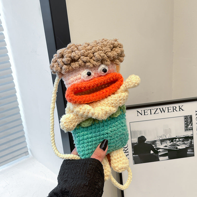 Adorable Häkelcharakter Mini Tasche