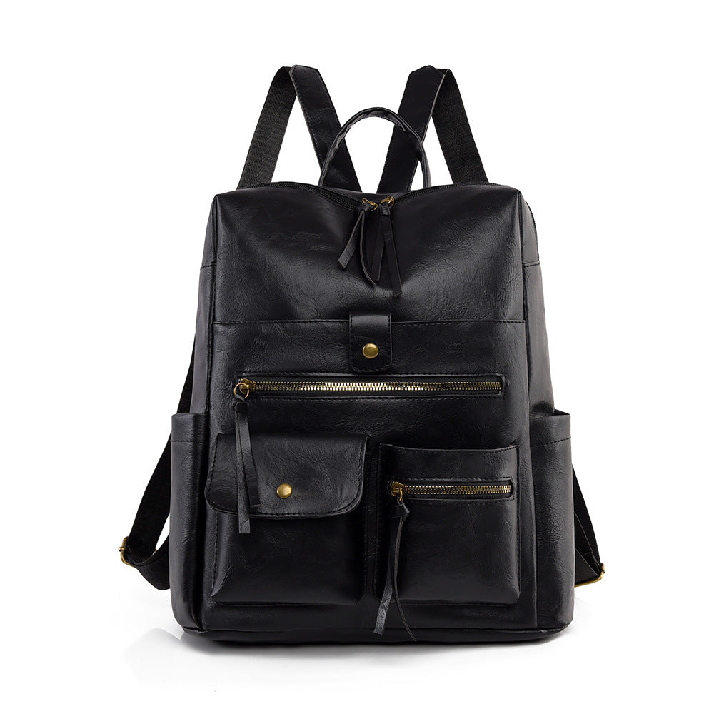 Stilvoller Multi-Taschen Kunstleder Rucksack Karnz