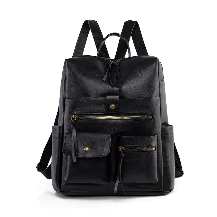 Stilvoller Multi-Taschen Kunstleder Rucksack Karnz