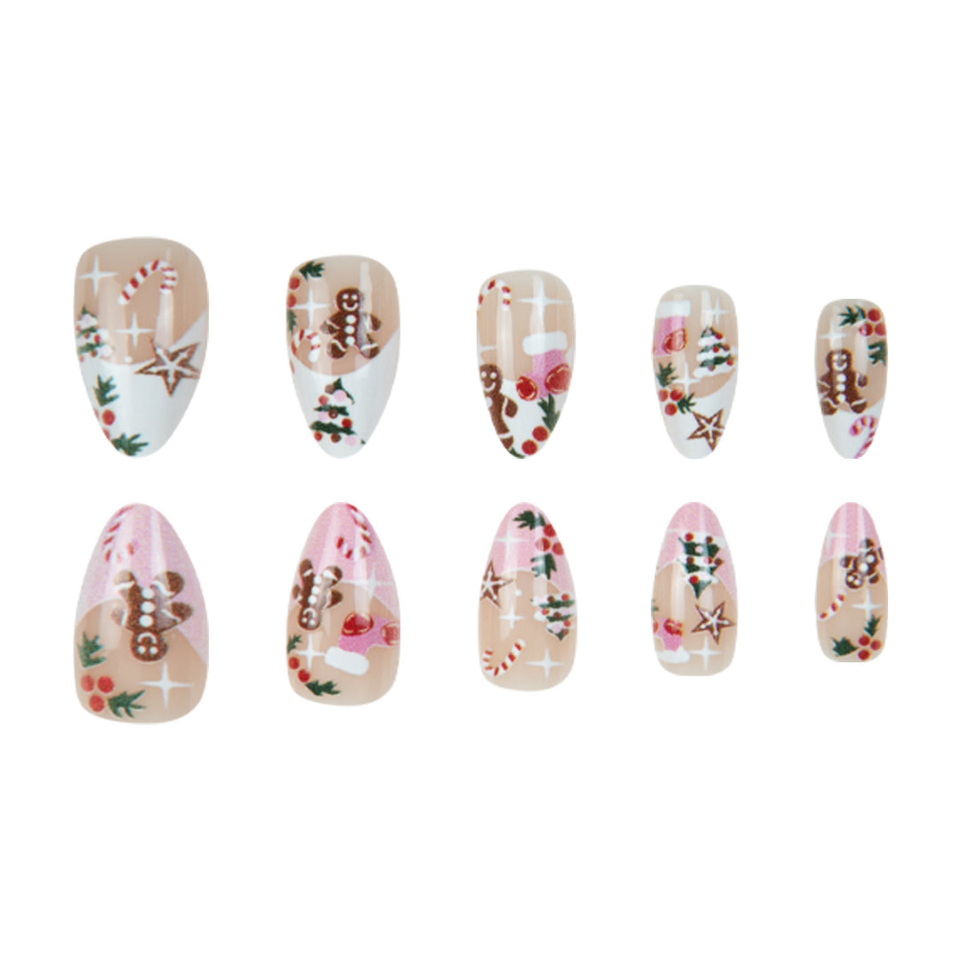 Festliche Lebkuchen-Themen Stiletto Nagelkunst Karnz
