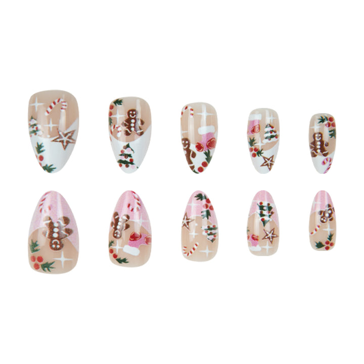 Festliche Lebkuchen-Themen Stiletto Nagelkunst Karnz