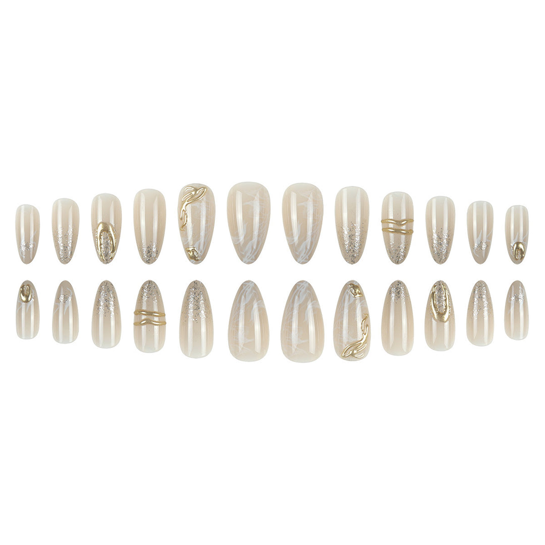 Elegante dekorative Press-On-Nageltips Karnz