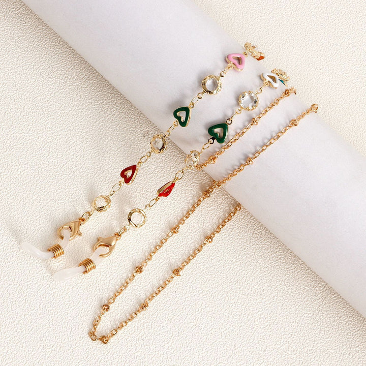 Dekorative Herz Charm Brillen Kette Karnz
