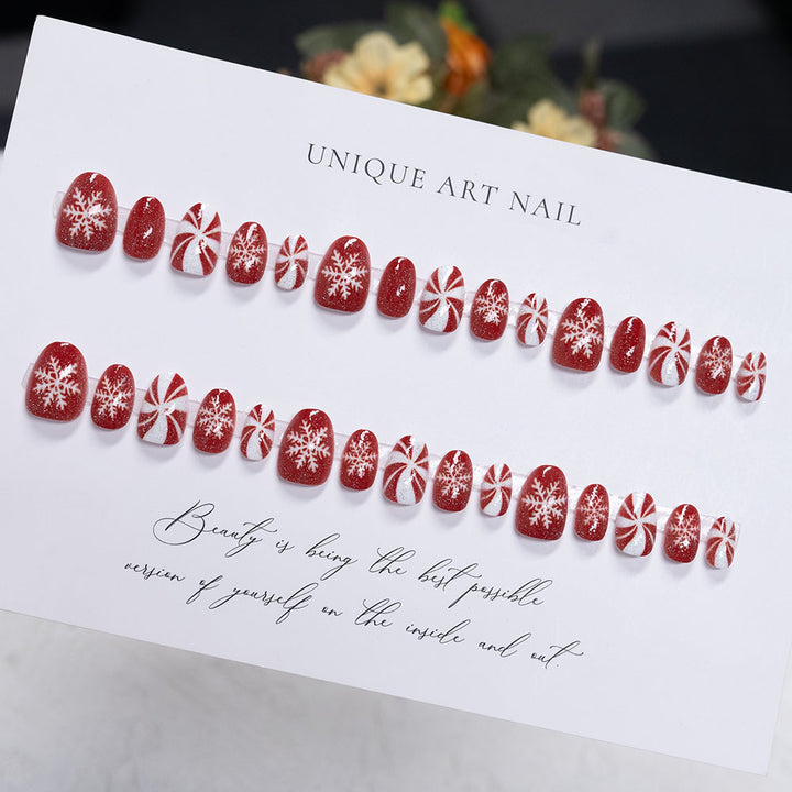 Saisonale Feiertags-Themen Press-On Nagelkunst