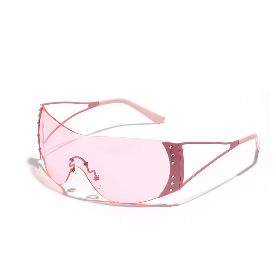 Damen futuristische Sonnenbrille mit stilvollem Rahmen und hochgradigem UV-Schutz Karnz