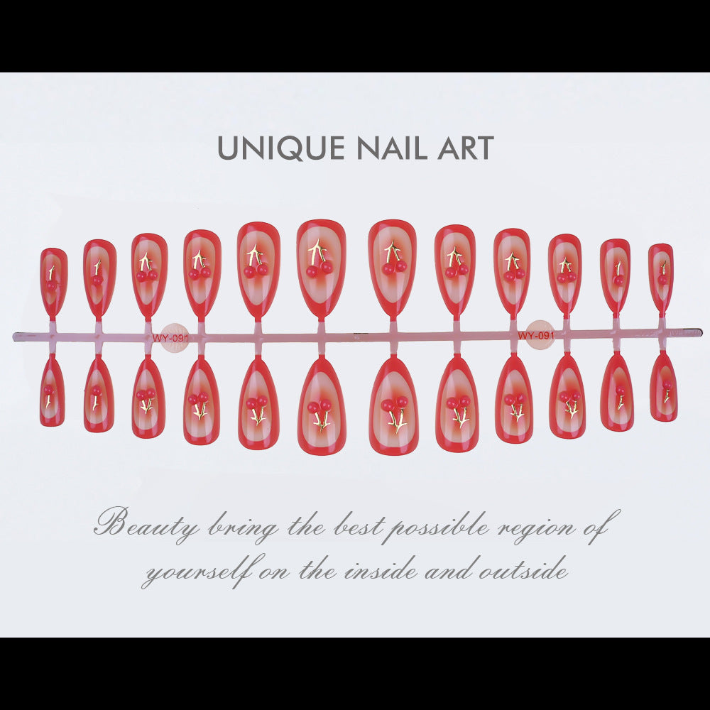 Premium Dekorativer Druck-On-Nagelset Karnz
