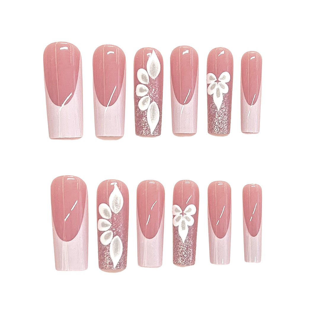 Elegante Blumen Design Druck-Nägel Karnz