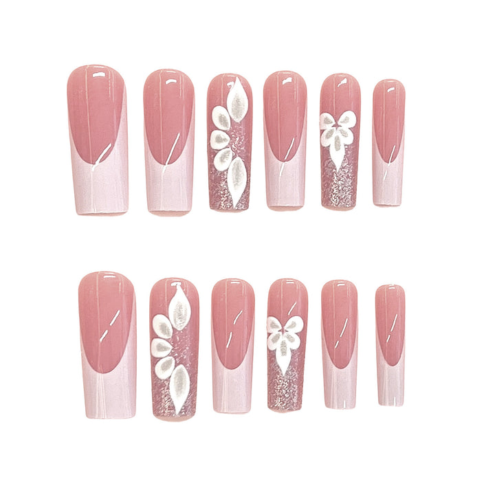 Elegante Blumen Design Druck-Nägel Karnz