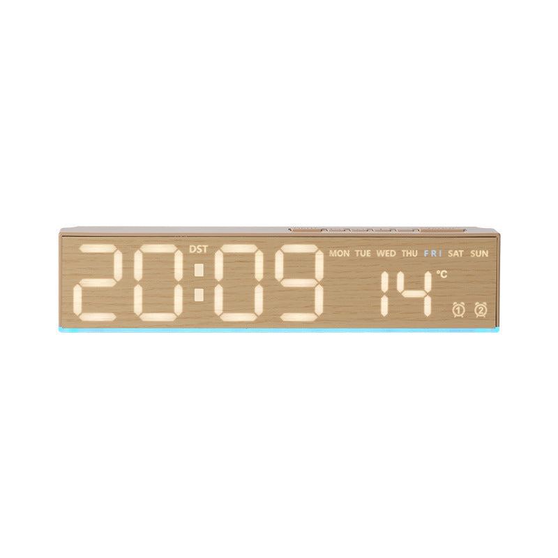 Digitaler Wecker mit Holzoptik und Temperaturanzeige Karnz