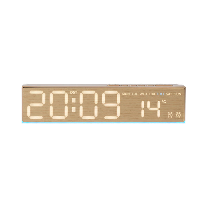 Digitaler Wecker mit Holzoptik und Temperaturanzeige Karnz