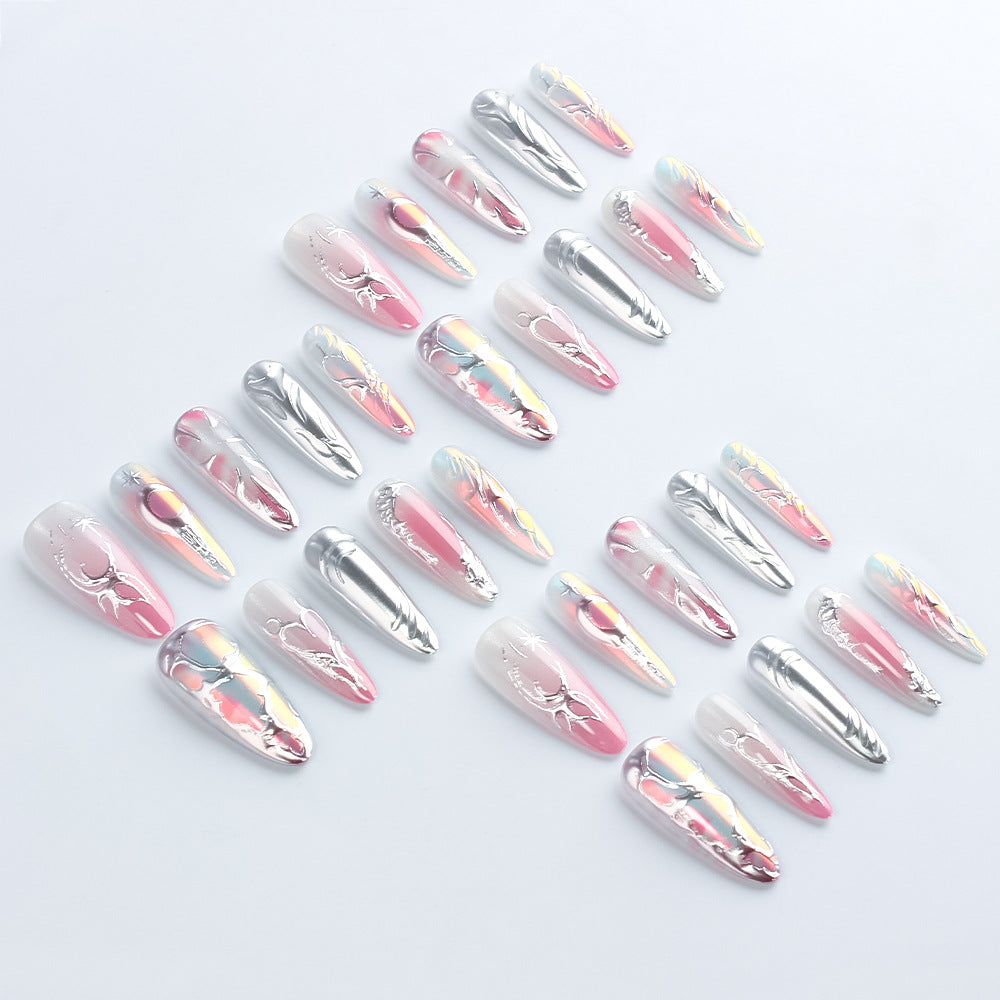 Künstlerisches Metallic Nagelkunst Design Karnz