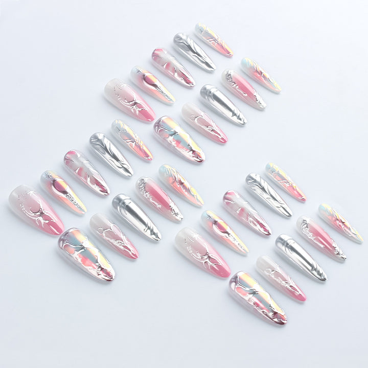 Künstlerisches Metallic Nagelkunst Design Karnz