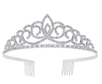 Damen Elegante Strass-Tiara mit floralem Design Karnz