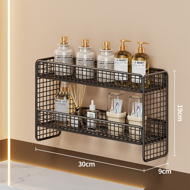 Dreifach-Tier Wandmontierter Metallgitter Badezimmer-Organizer Regal