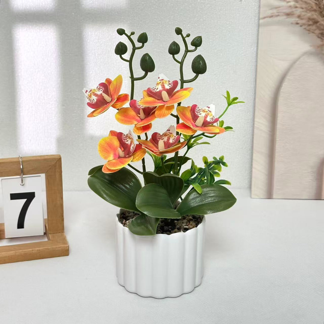 Lebensechte künstliche Orchideenpflanzenanordnung für die Wohnraumpräsentation