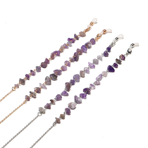 Natürliche Amethyst-Kristall-Brillenketten Karnz