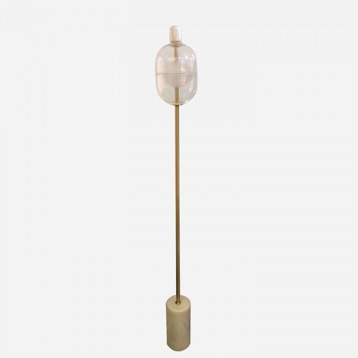 Minimalistische Glas- und Metall-Stehlampe