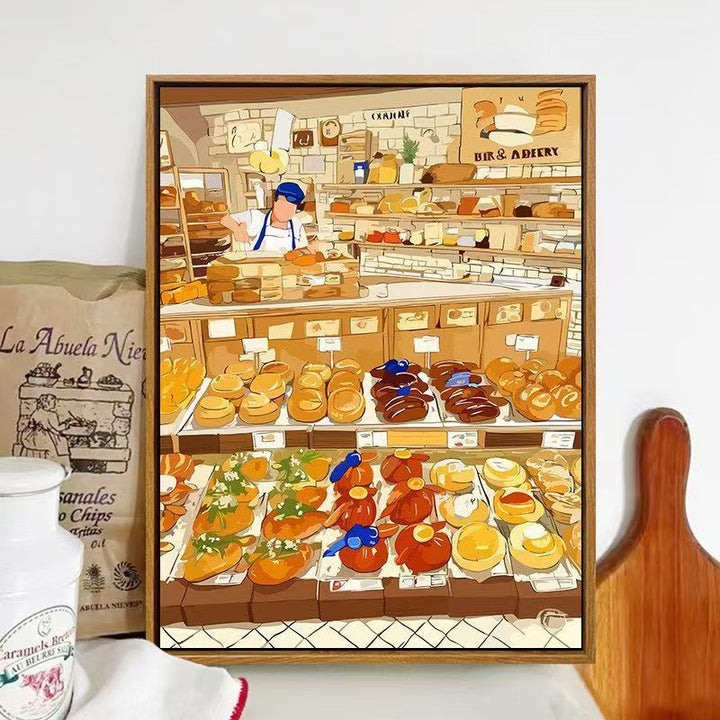 Bäckerei-Themen Illustrierte Wandkunst Karnz