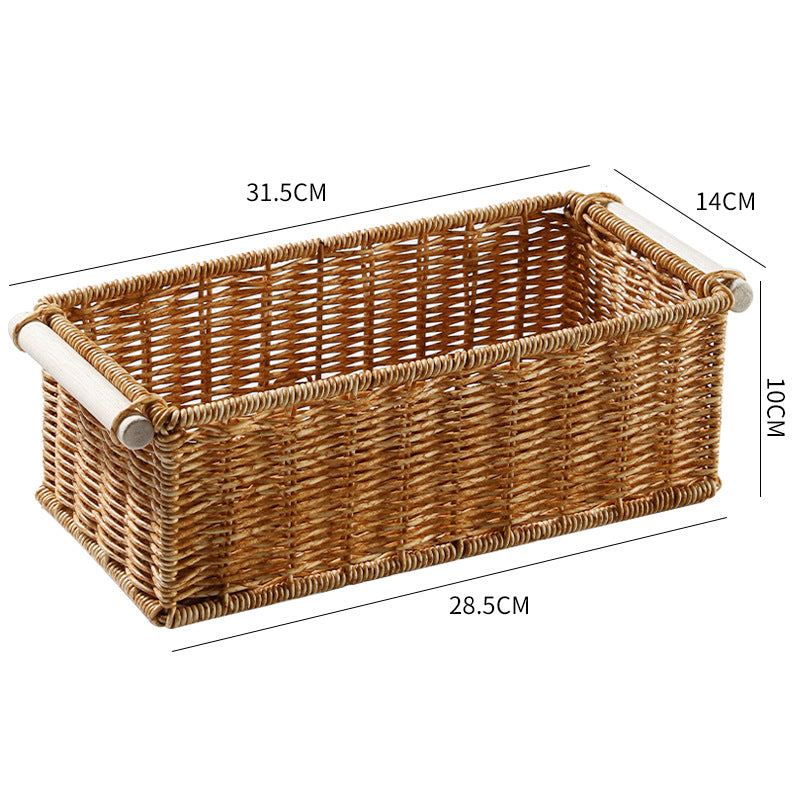 Unisex Rechteckiger Korb aus geflochtenem Naturmaterial Karnz