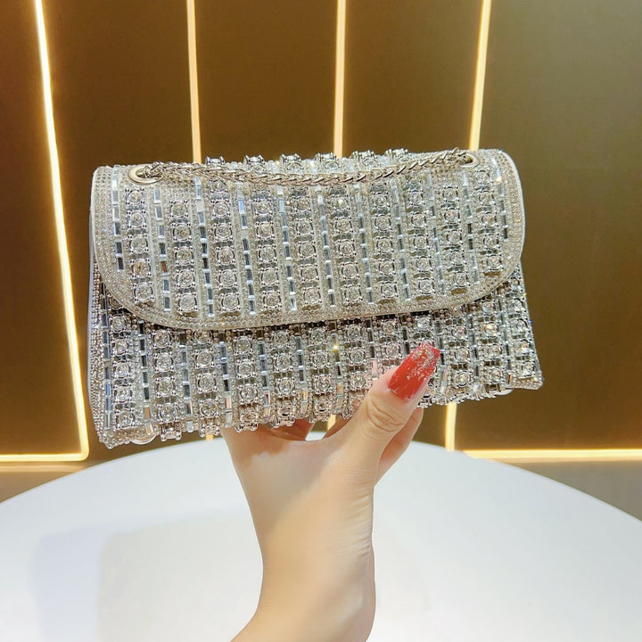 Rhinestone-besetzte Abend-Schultertasche