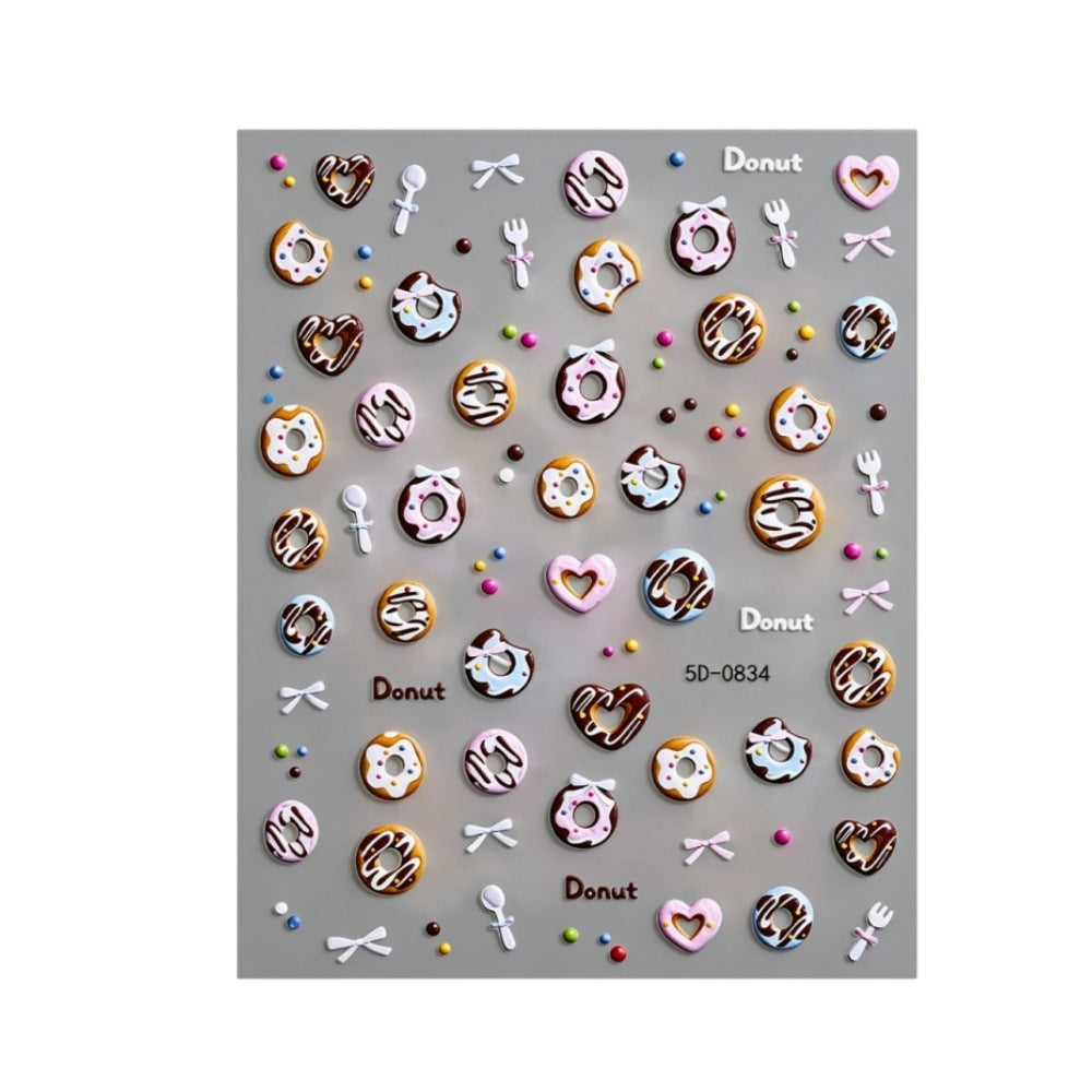 Kreative dessertthemen Nagelkunst Aufkleber