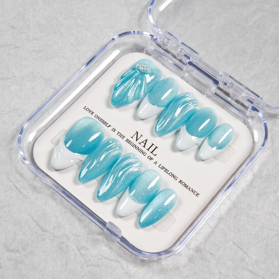 Glamouröse Glitter-Accent Press-On Nageltips
