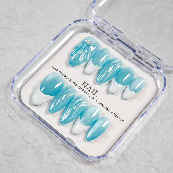 Glamouröse Glitter-Accent Press-On Nageltips