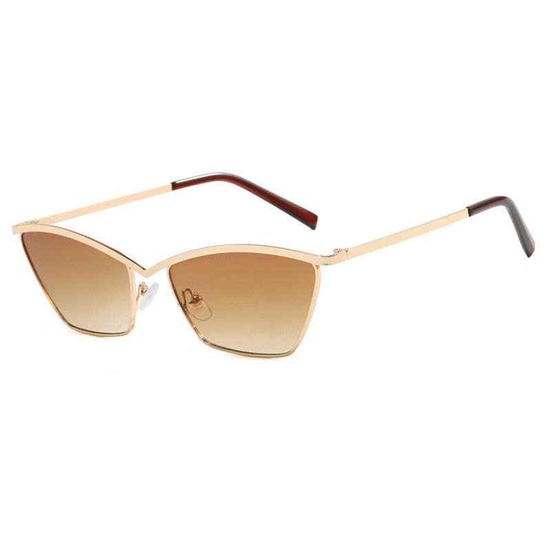 Damen modische Cat-Eye Sonnenbrille mit elegantem Metallgestell Karnz