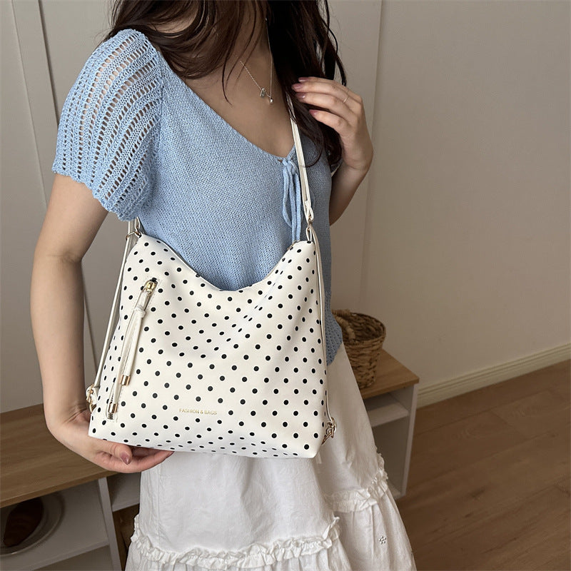 Stylische Polka Dot Umhängetasche