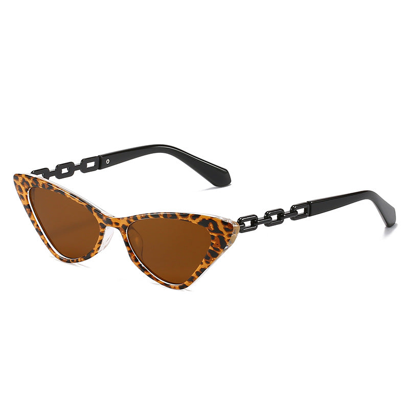 Damen Cat-Eye Sonnenbrille mit stilvollen Kettenakzenten Karnz