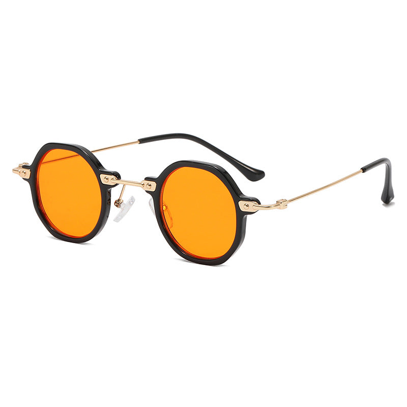 Damen Designer-Sonnenbrille mit hexagonalem Rahmen und luxuriösen Metallakzenten Karnz