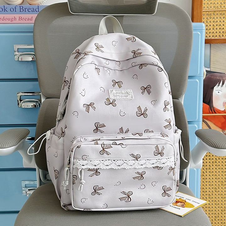 Feminine Schleifenmuster Casual Rucksack Karnz
